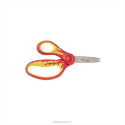 tijeras para niños con punta puntiaguda y agarre suave para zurdos (5 pulg.) relámpago rojo/amarillo Fiskars J4HHH14 herramienta